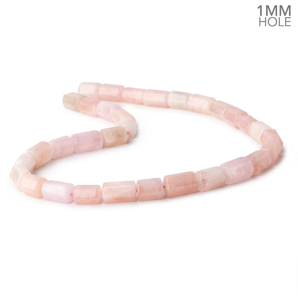 10x8-13x9mm Morganite (Pink Beryl) Hexagon Tubes 16 inch 32 large hole beads AA (ONLINE ORDER ONLY)