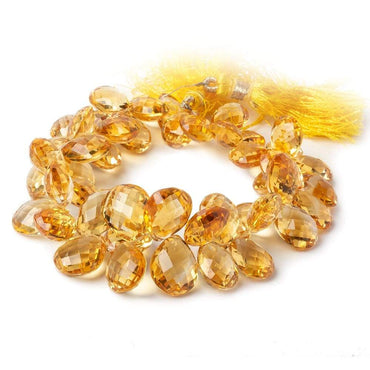 10x8-14x10mm Citrine Faceted Pear Briolette 8 inch 48 Beads AAA (ONLINE ORDER ONLY)