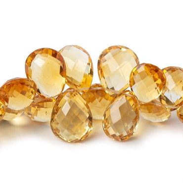 10x8-14x10mm Citrine Faceted Pear Briolette 8 inch 48 Beads AAA (ONLINE ORDER ONLY)