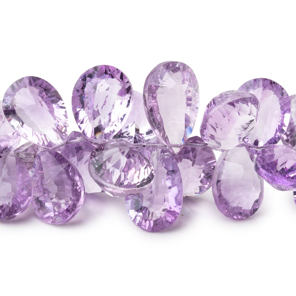 10x8-14x10mm Pink Amethyst Concave Faceted Pear Beads 8 inch 60 pieces AAA (ONLINE ORDER ONLY)