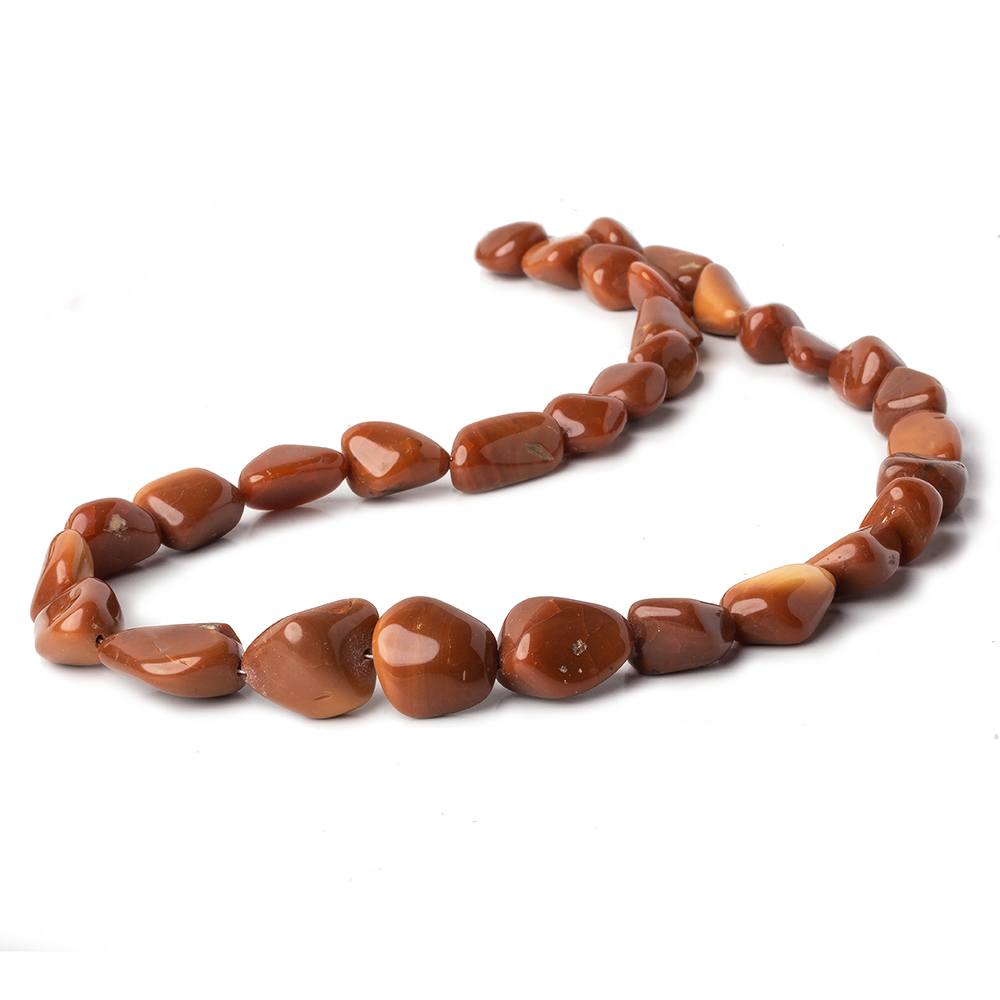 10x8-14x11mm Mexican Brown Fire Opal plain nugget beads 18 inch 32 pieces (ONLINE ORDER ONLY)