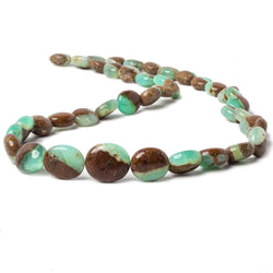 10x8-14x12mm Chrysoprase and Iron Ore Matrix plain nugget beads 18 inch 41 pieces A (ONLINE ORDER ONLY)