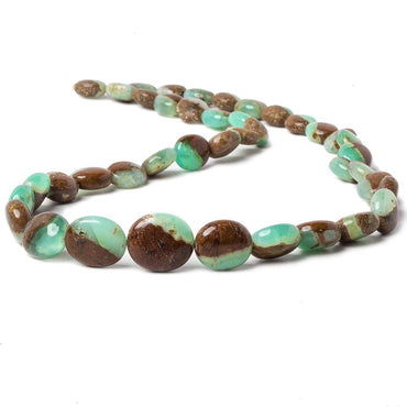 10x8-14x12mm Chrysoprase and Iron Ore Matrix plain nugget beads 18 inch 41 pieces A (ONLINE ORDER ONLY)