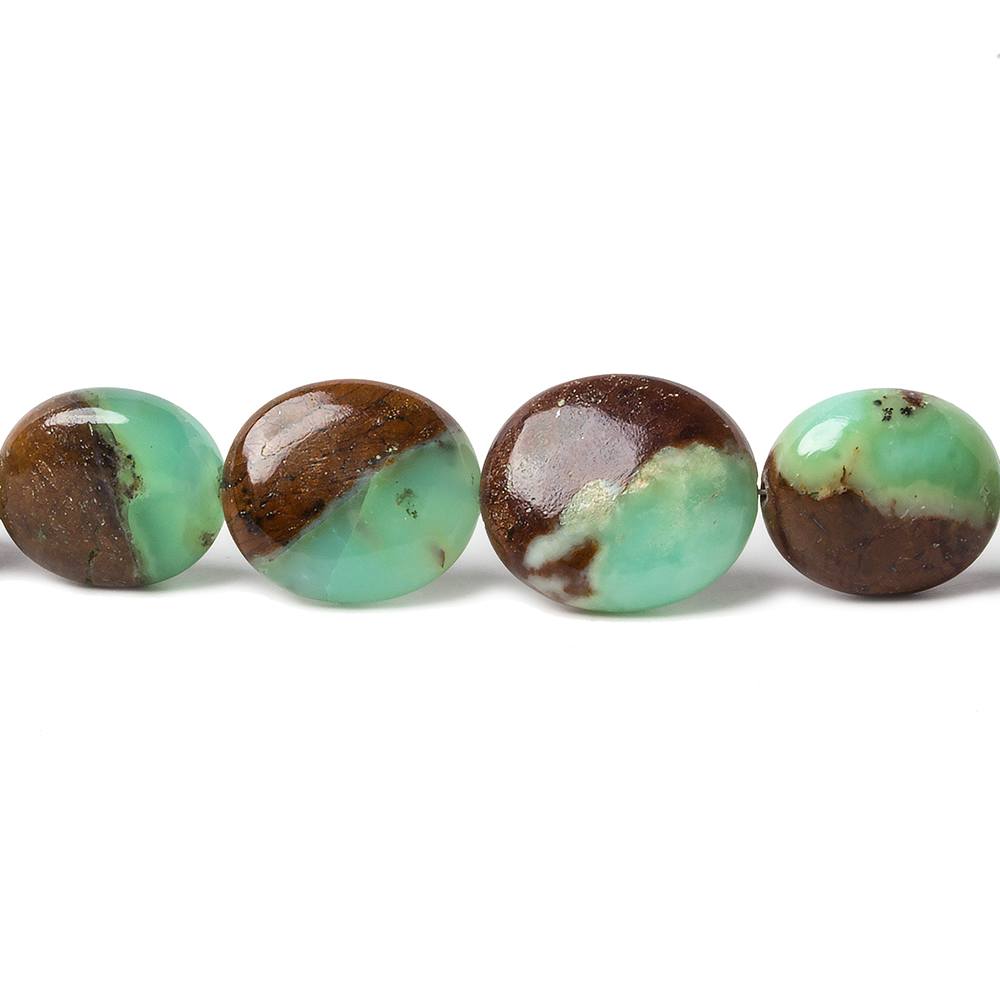 10x8-14x12mm Chrysoprase and Iron Ore Matrix plain nugget beads 18 inch 41 pieces A (ONLINE ORDER ONLY)