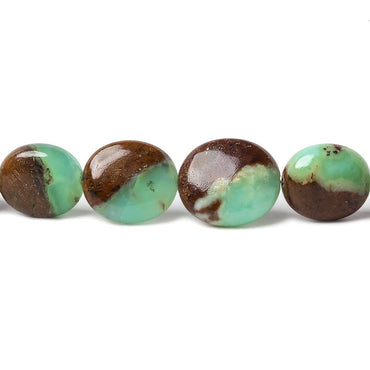 10x8-14x12mm Chrysoprase and Iron Ore Matrix plain nugget beads 18 inch 41 pieces A (ONLINE ORDER ONLY)