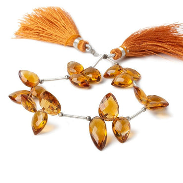 10x8-14x9mm Madeira Citrine Shoulder Drilled Faceted Pear Beads 7 inch 18 pieces AAA (ONLINE ORDER ONLY)