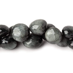 10x8-15x12mm Black Tiger's Eye Faceted Candy Kiss beads 9.5 inch 47 pieces A grade (ONLINE ORDER ONLY)