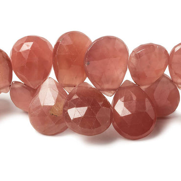 10x8-17x14mm Rhodochrosite Faceted Pear Briolettes 7.5 inch 40 beads (ONLINE ORDER ONLY)