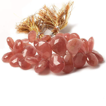 10x8-17x14mm Rhodochrosite Faceted Pear Briolettes 7.5 inch 40 beads (ONLINE ORDER ONLY)