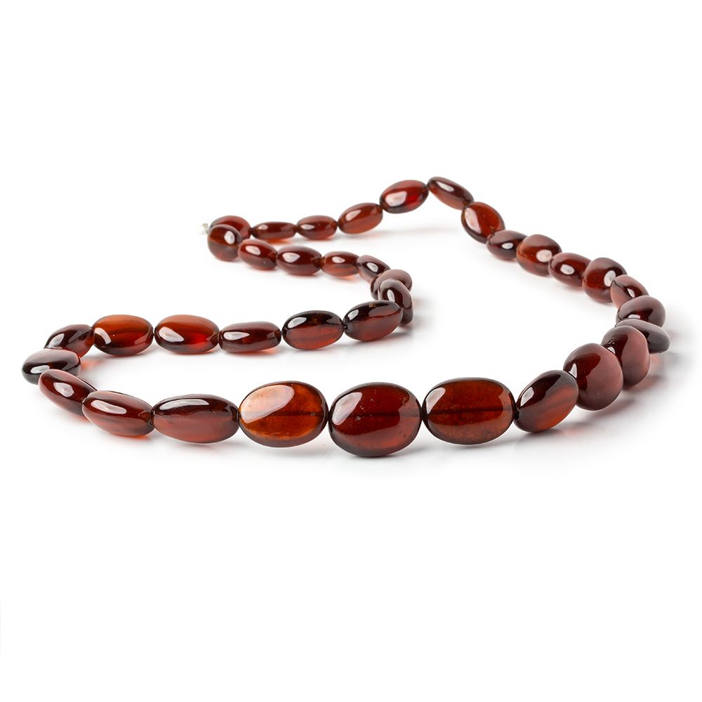 6x8-12x10mm Hessonite Garnet plain oval nugget beads 15 inches 40 pieces (ONLINE ORDER ONLY)