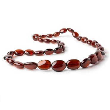 6x8-12x10mm Hessonite Garnet plain oval nugget beads 15 inches 40 pieces (ONLINE ORDER ONLY)