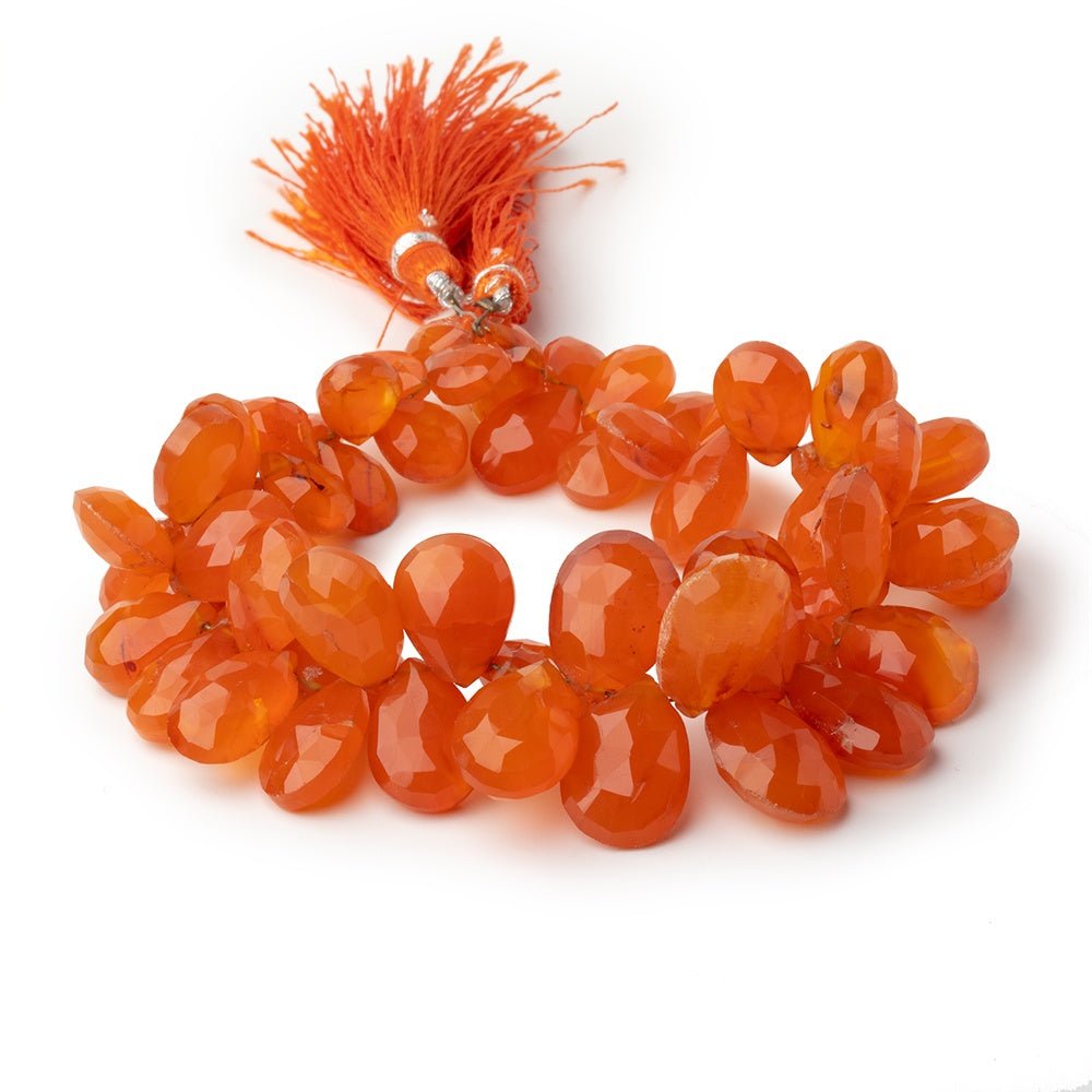 10x8-19x12mm Carnelian Faceted Pear Beads 8 inch 56 pieces (ONLINE ORDER ONLY)