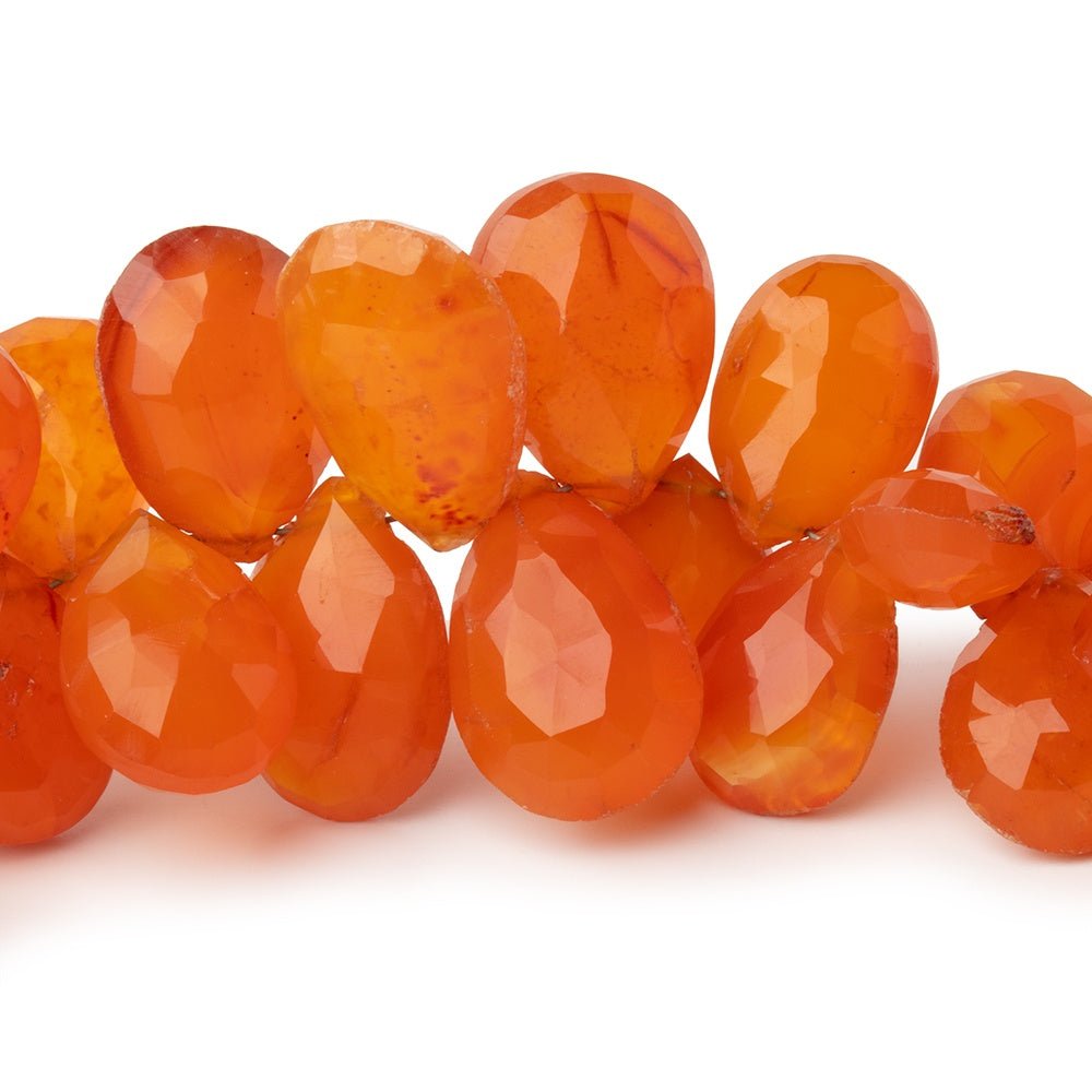 10x8-19x12mm Carnelian Faceted Pear Beads 8 inch 56 pieces (ONLINE ORDER ONLY)