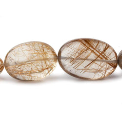 10x8-24x17mm Rutilated Quartz plain nugget beads 20 inch 31 pieces AA (ONLINE ORDER ONLY)