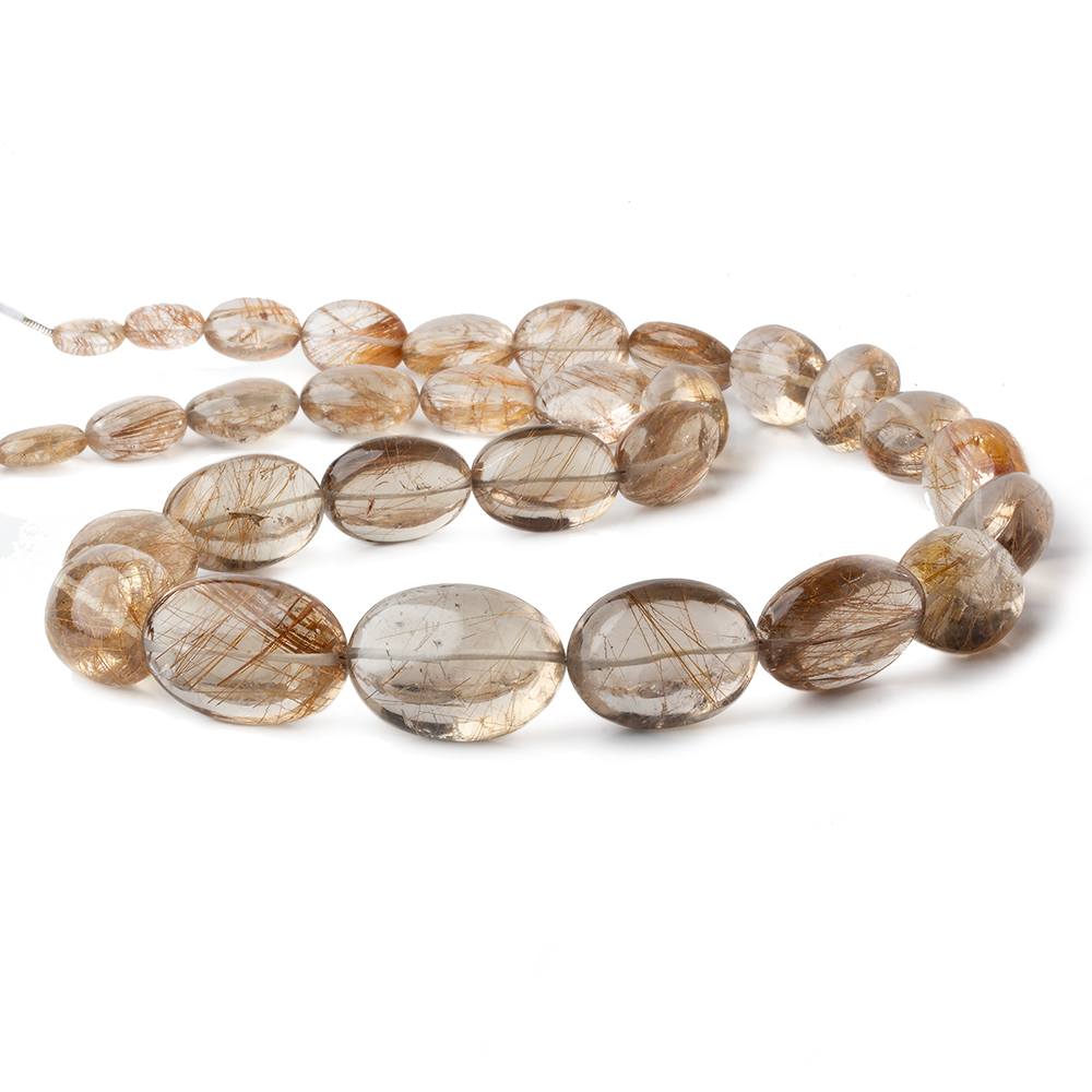 10x8-24x17mm Rutilated Quartz plain nugget beads 20 inch 31 pieces AA (ONLINE ORDER ONLY)
