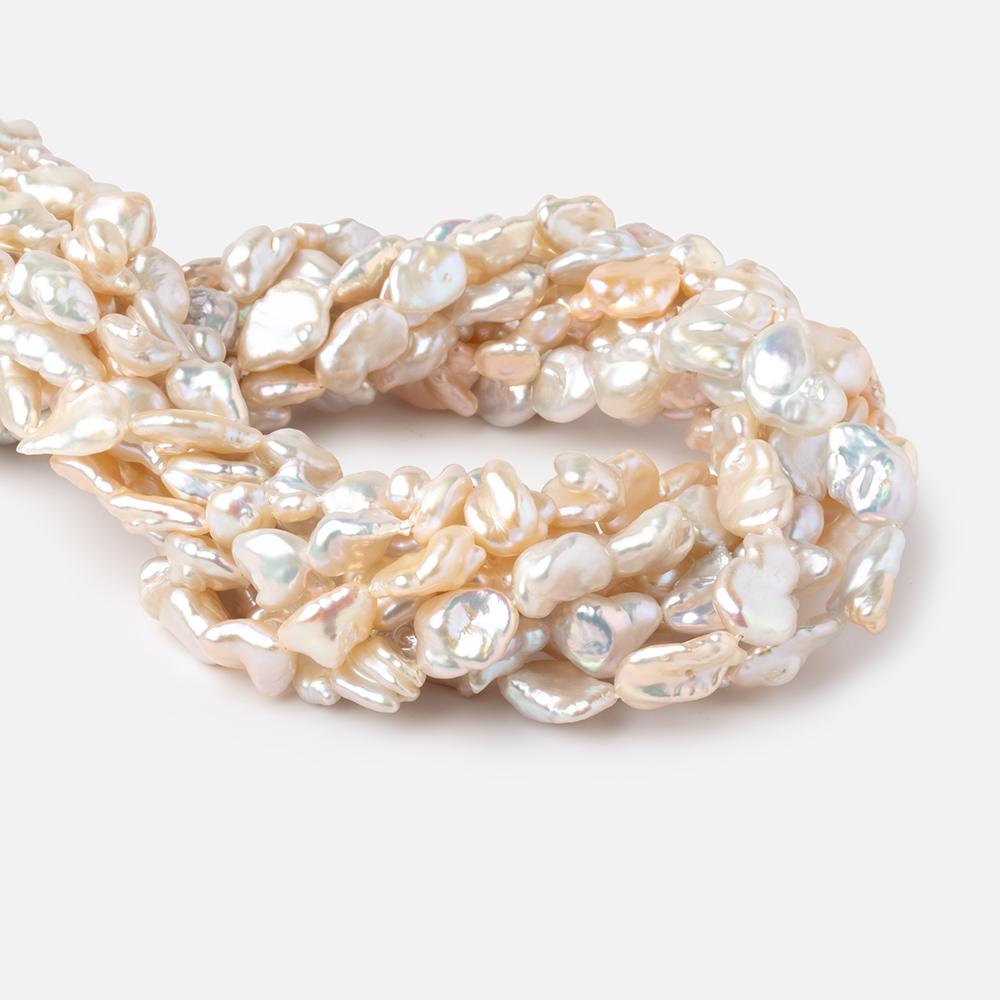 10x8.5-13x9mm Peach Keshi Freshwater Pearls 16 inch 30 beads AA (ONLINE ORDER ONLY)