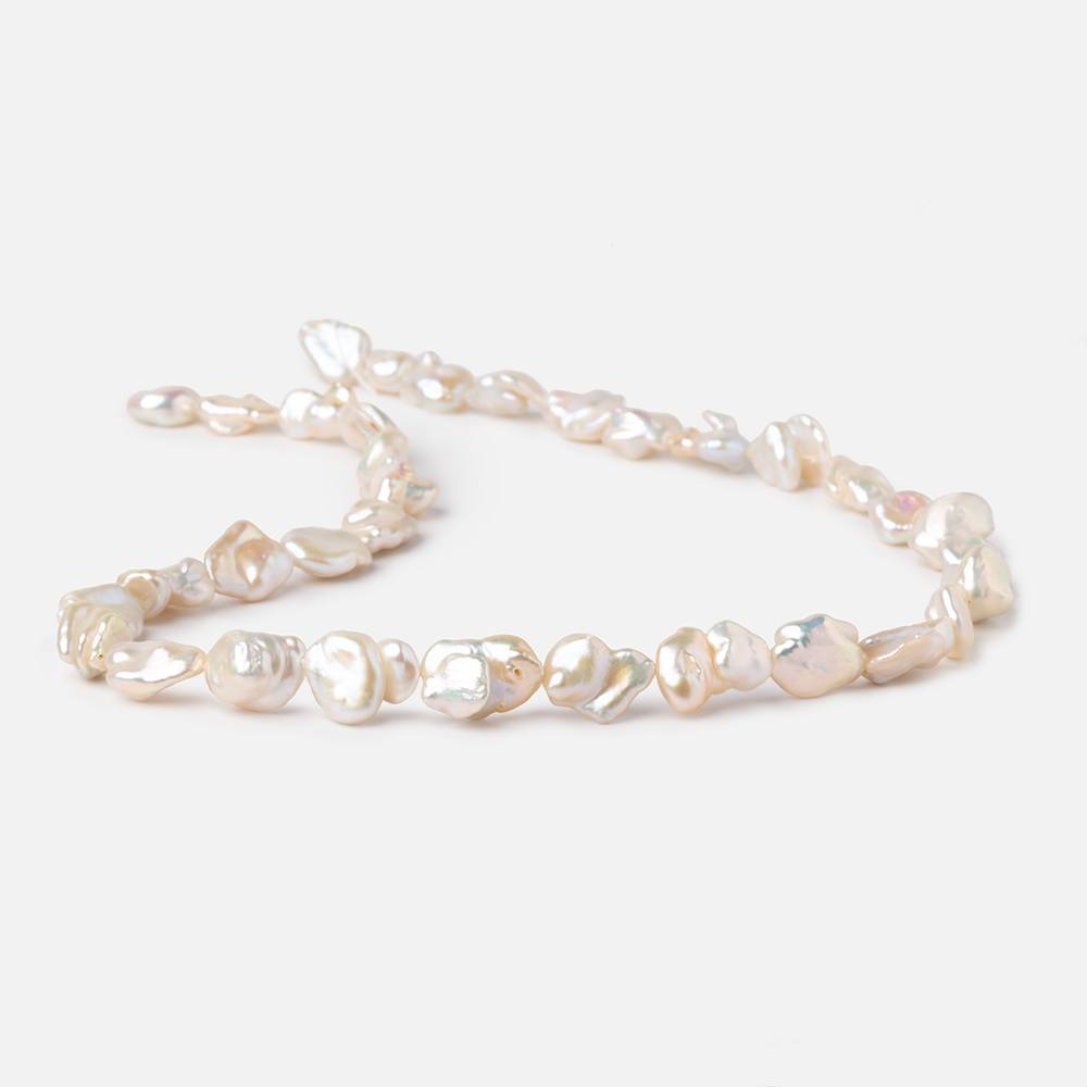 10x8.5-13x9mm Peach Keshi Freshwater Pearls 16 inch 30 beads AA (ONLINE ORDER ONLY)