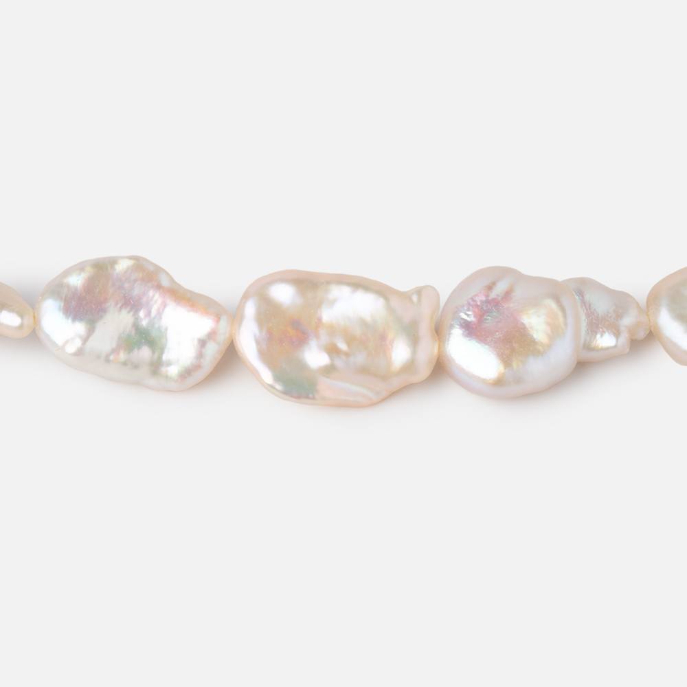 10x8.5-13x9mm Peach Keshi Freshwater Pearls 16 inch 30 beads AA (ONLINE ORDER ONLY)