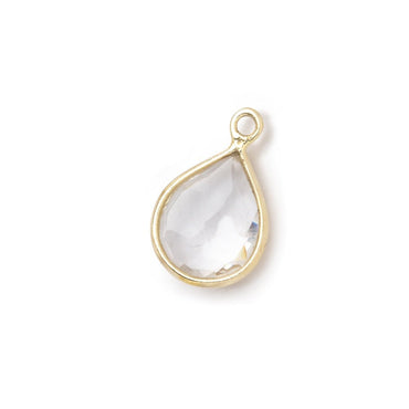 10x8.5mm Vermeil Bezel Crystal Quartz Faceted Pear Pendant 1 piece (ONLINE ORDER ONLY)
