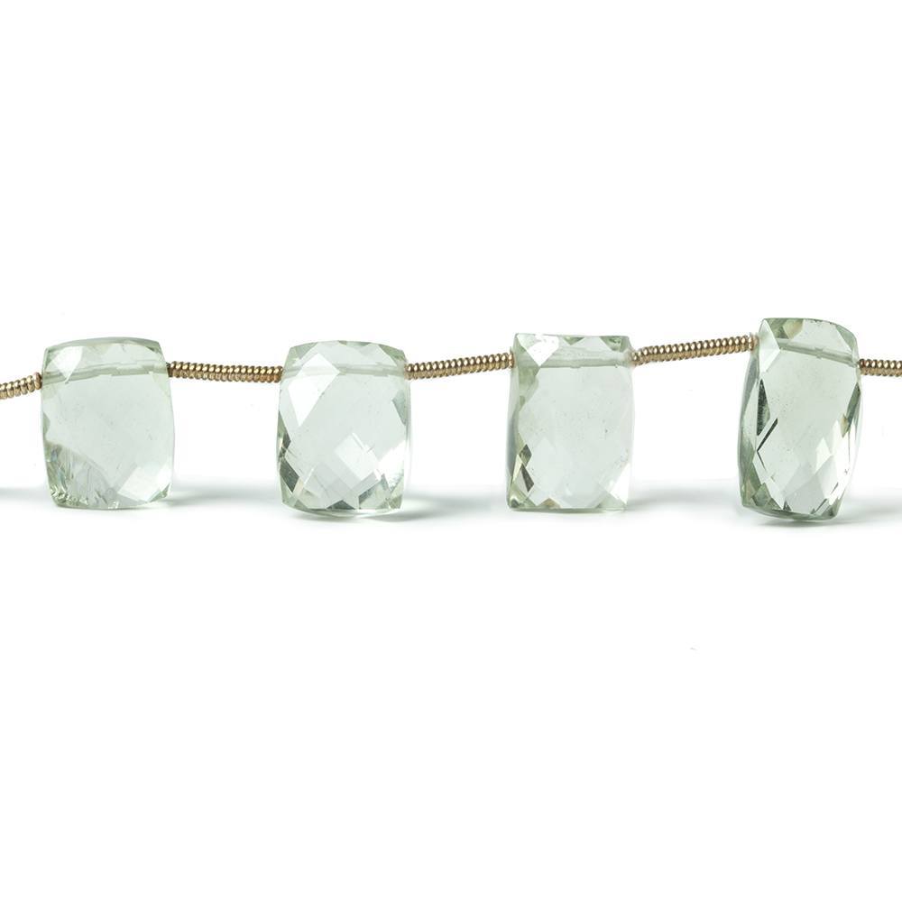 10x8mm-13x9mm Prasiolite Top Drilled Faceted Cushions 8 inch 13 pieces (ONLINE ORDER ONLY)