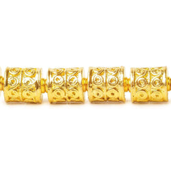 10x8mm 22kt Gold Plated Copper Bead Wave Scroll Cylinder Tube 8 inch 20 pieces (ONLINE ORDER ONLY)