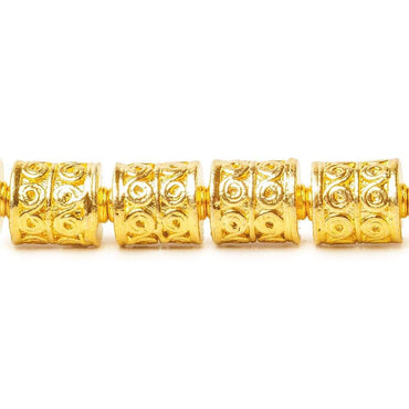 10x8mm 22kt Gold Plated Copper Bead Wave Scroll Cylinder Tube 8 inch 20 pieces (ONLINE ORDER ONLY)