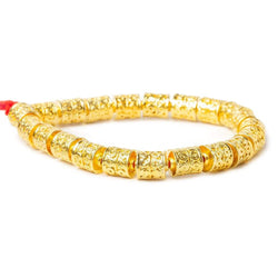 10x8mm 22kt Gold Plated Copper Bead Wave Scroll Cylinder Tube 8 inch 20 pieces (ONLINE ORDER ONLY)