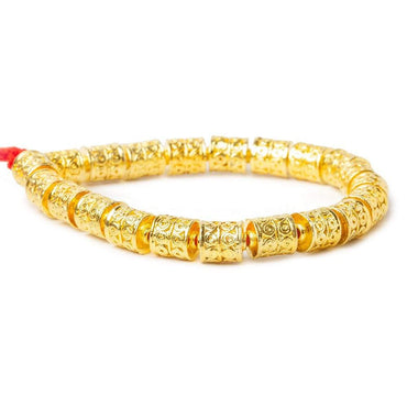 10x8mm 22kt Gold Plated Copper Bead Wave Scroll Cylinder Tube 8 inch 20 pieces (ONLINE ORDER ONLY)