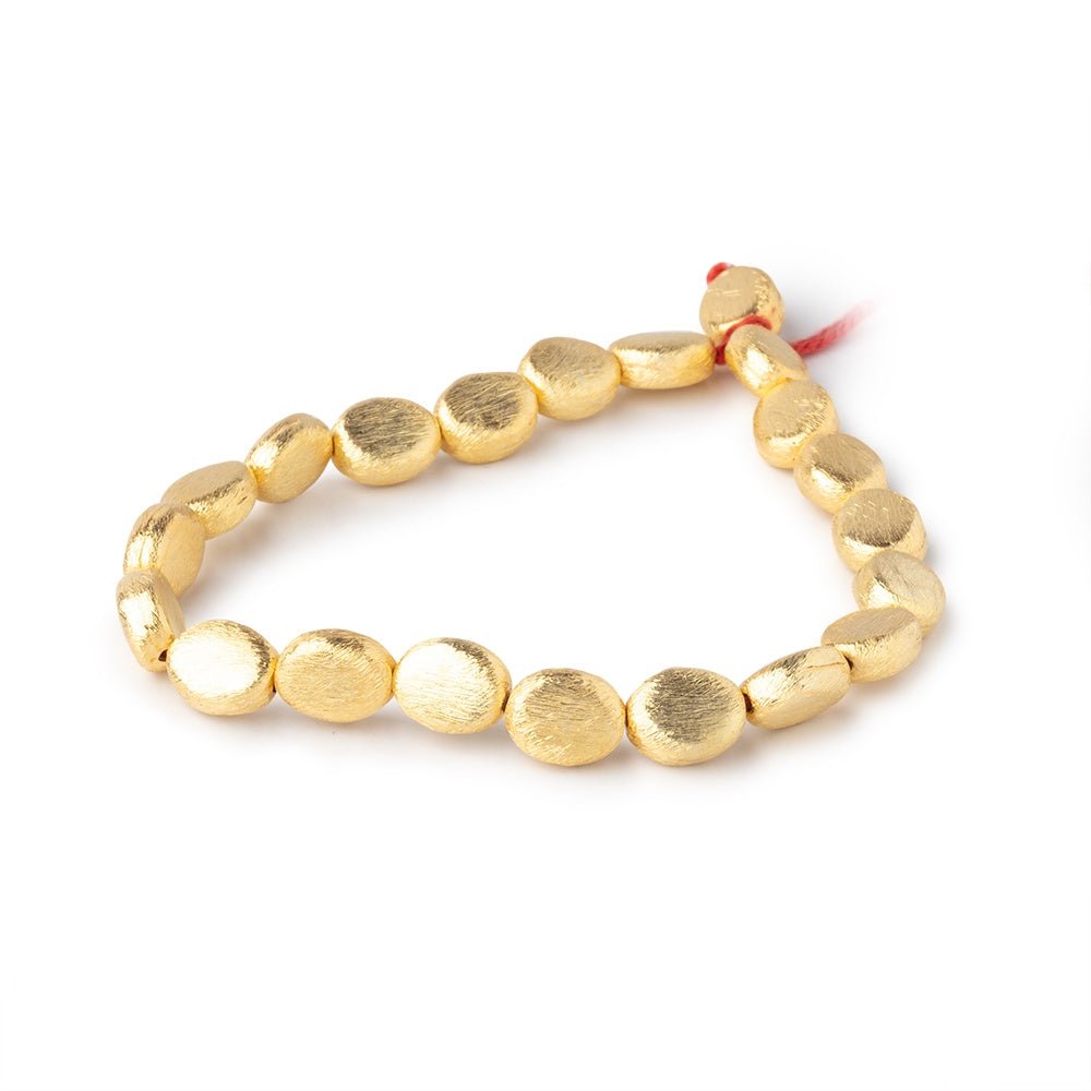 10x8mm 22kt Gold Plated Copper Brushed Flat Oval 8 inch 20 Beads (ONLINE ORDER ONLY)