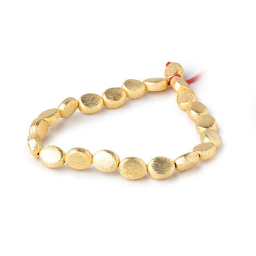 10x8mm 22kt Gold Plated Copper Brushed Flat Oval 8 inch 20 Beads (ONLINE ORDER ONLY)