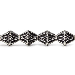10x8mm Antiqued Sterling Silver Plated Copper Granulated Design BiCone 8 inch 20 pcs (ONLINE ORDER ONLY)