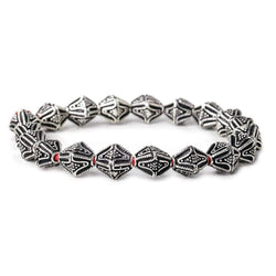 10x8mm Antiqued Sterling Silver Plated Copper Granulated Design BiCone 8 inch 20 pcs (ONLINE ORDER ONLY)