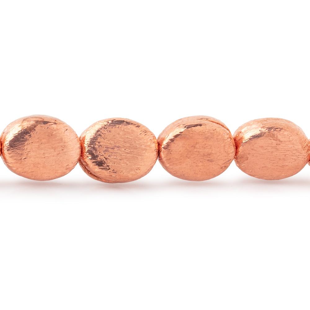 10x8mm Copper Brushed Flat Oval Beads 8 inch 20 pieces (ONLINE ORDER ONLY)