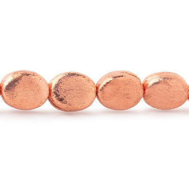 10x8mm Copper Brushed Flat Oval Beads 8 inch 20 pieces (ONLINE ORDER ONLY)