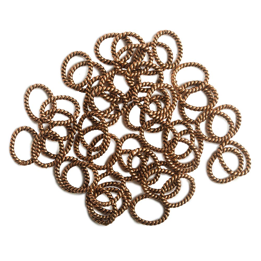 10x8mm Copper Twisted Oval Jump Ring Set of 50 pieces (ONLINE ORDER ONLY)