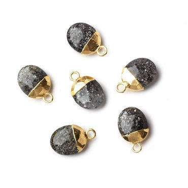 10x8mm Gold Leafed Celestial Quartz Faceted Oval Pendant 1 focal bead (ONLINE ORDER ONLY)