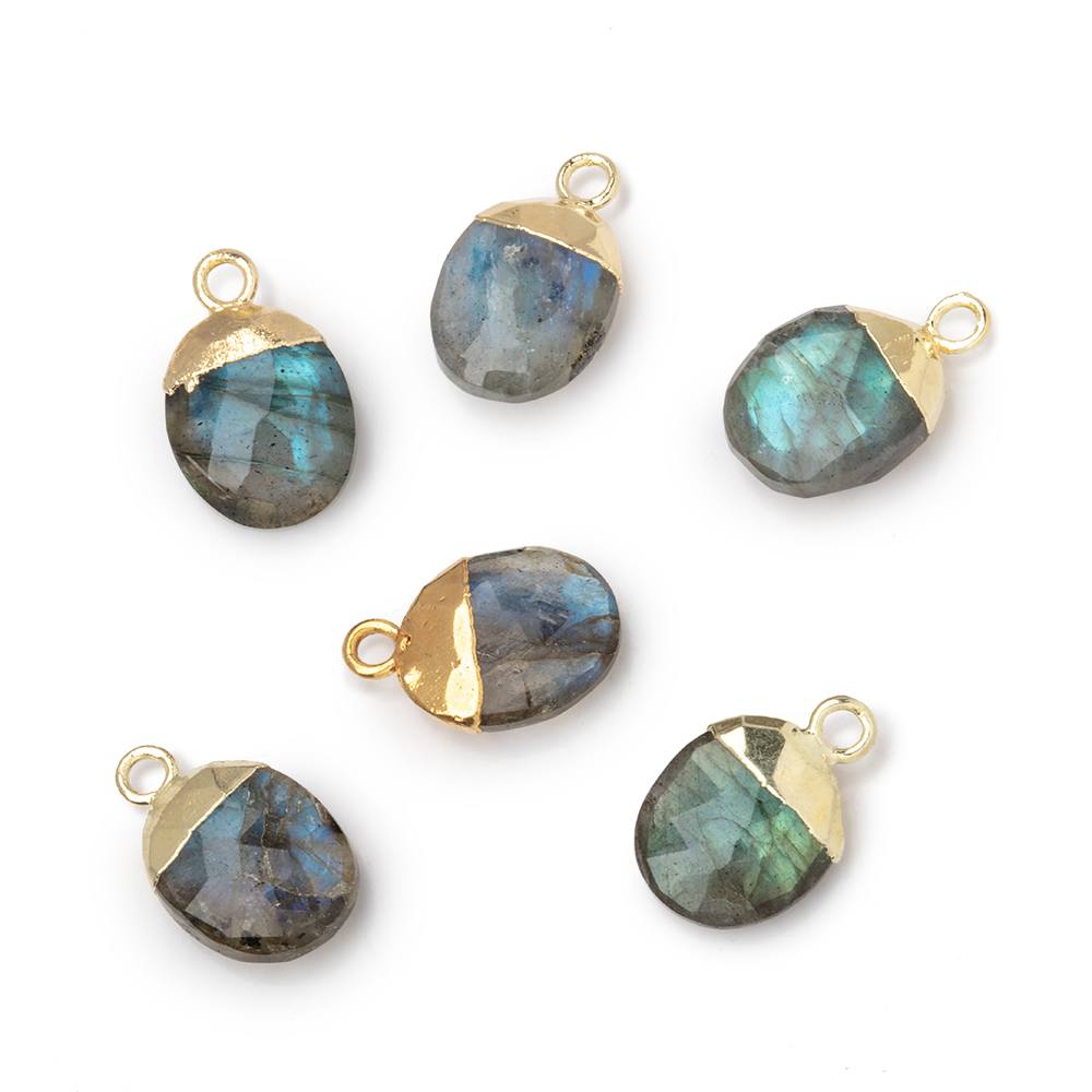 10x8mm Gold Leafed Labradorite Oval Pendant 1 piece (ONLINE ORDER ONLY)