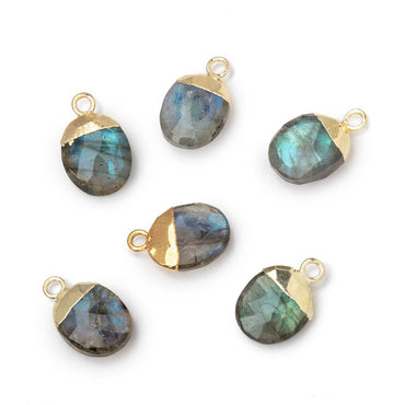 10x8mm Gold Leafed Labradorite Oval Pendant 1 piece (ONLINE ORDER ONLY)