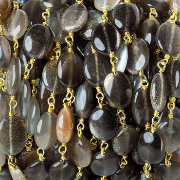 10x8mm Multi Color Moonstone plain oval Vermeil Chain by the foot (ONLINE ORDER ONLY)