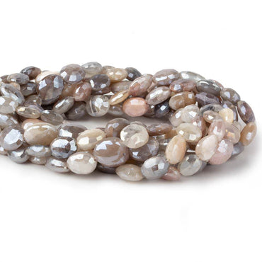 10x8mm Mystic Multi Color Moonstone faceted ovals 14 inch 32 beads (ONLINE ORDER ONLY)