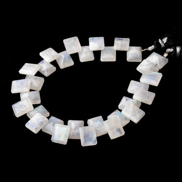 10x8mm Rainbow Moonstone Emerald Cut Rectangles 7.5 inch 30 Beads AA (ONLINE ORDER ONLY)