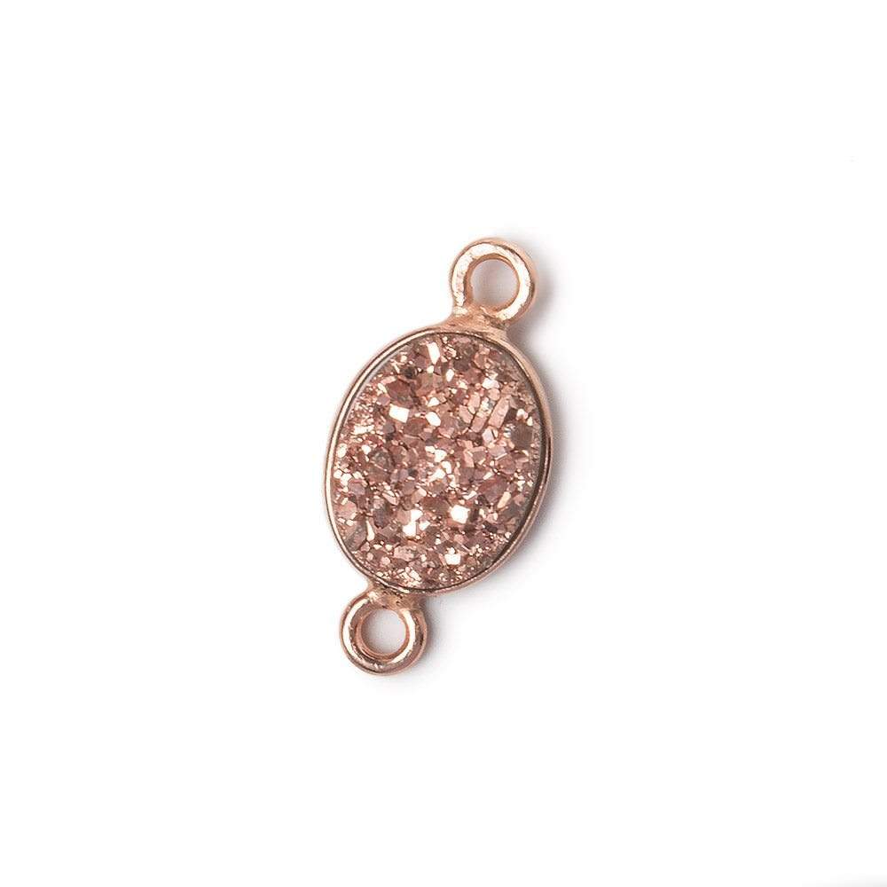 10x8mm Rose Gold Bezel Metallic Rose Drusy Oval Connector 1 piece (ONLINE ORDER ONLY)