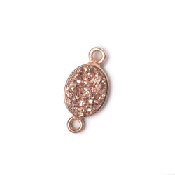 10x8mm Rose Gold Bezel Metallic Rose Drusy Oval Connector 1 piece (ONLINE ORDER ONLY)