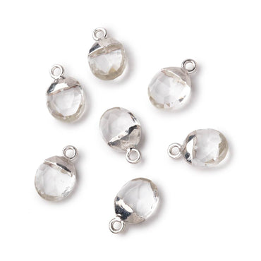 10x8mm Silver Leafed Crystal Quartz Faceted Oval Focal Bead 1 piece (ONLINE ORDER ONLY)