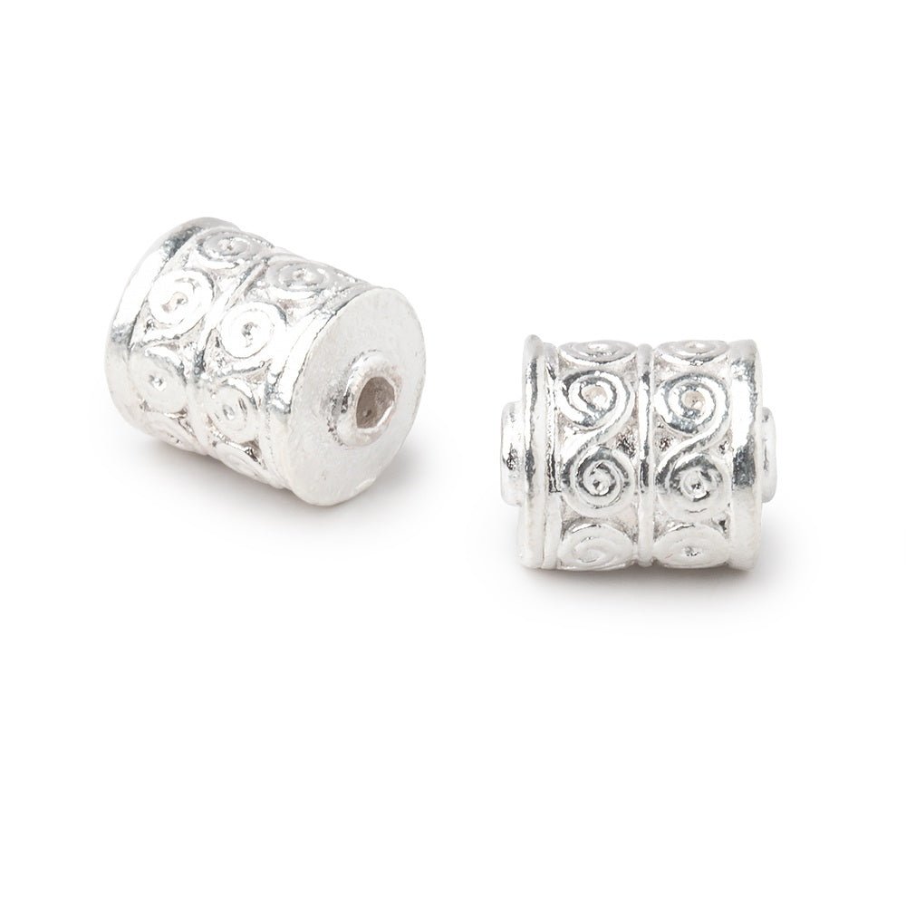 10x8mm Silver Plated Copper Wave Scroll Tube Set of 2 Beads (ONLINE ORDER ONLY)