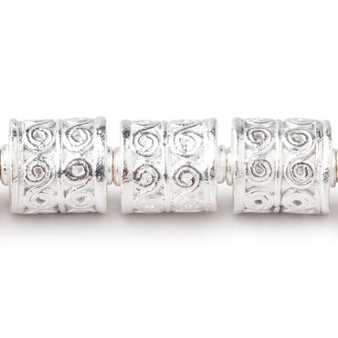10x8mm Sterling Silver Plated Copper Wave Scroll Tube 8 inch 20 Beads (ONLINE ORDER ONLY)