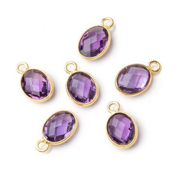 10x8mm Vermeil Bezel Amethyst Faceted Oval Pendant 1 piece (ONLINE ORDER ONLY)
