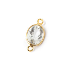 10x8mm Vermeil Bezel Prasiolite Pavilion Faceted Oval Connector 1 piece (ONLINE ORDER ONLY)