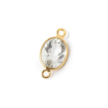 10x8mm Vermeil Bezel Prasiolite Pavilion Faceted Oval Connector 1 piece (ONLINE ORDER ONLY)