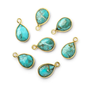 10x8mm Vermeil Bezel Turquoise Pear Pendant 1 piece (ONLINE ORDER ONLY)